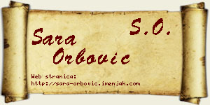 Sara Orbović vizit kartica
